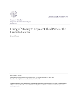 Hiring of Attorney to Represent Third Parties