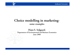 Choice modelling in marketing-