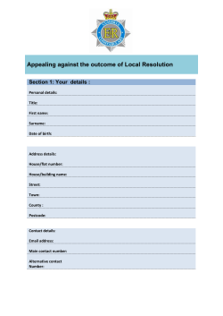 Appealing against the outcome of the Local