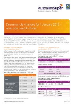 Deeming rule changes for 1 January 2015 &ndash; what