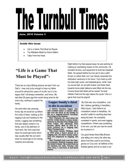 Life is a Game That Must be Played