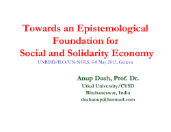 Towards an Epistemological Foundation for Social and Solidarity