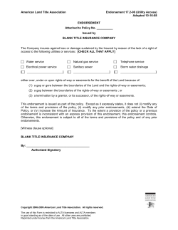 ALTA Endorsement 17.2-06 Utility Access 10-16-08