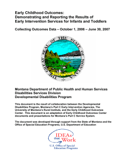 Early Childhood Outcomes - The Early Childhood Technical