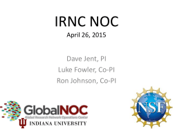 IRNC NOC - International Networks at IU