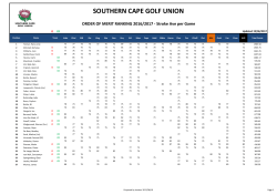 SOUTHERN CAPE GOLF UNION