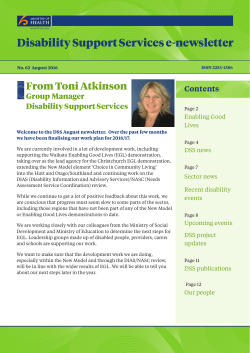 DSS e-Newsletter No.62 August 2016