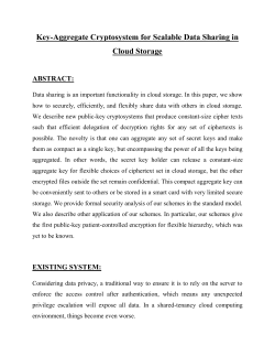 Key-Aggregate Cryptosystem for Scalable Data Sharing in Cloud