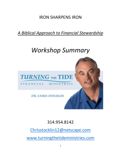 Dr. Chris Stocklin Biblical Finances