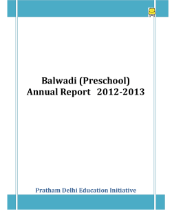 Balwadi (Preschool) Annual Report 2012-2013