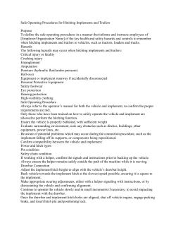 Safe Operating Procedures for Hitching Implements and Trailers
