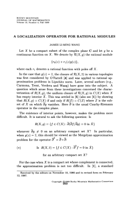 A LOCALIZATION OPERATOR FOR RATIONAL