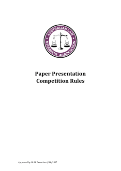 Paper Presentation Competition Rules