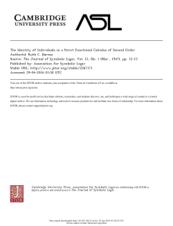 The Identity of Individuals in a Strict Functional Calculus of Second