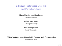 Individual Preferences Over Risk and Portfolio Choice
