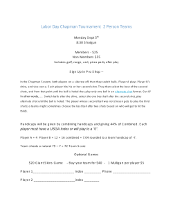 Labor Day Chapman Tournament 2 Person Teams