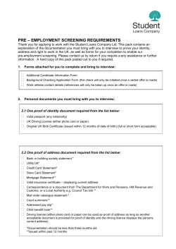 Pre-employment vetting form and Additional Candidate Information