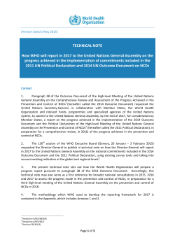 UNGA 2017 - NCDs - World Health Organization