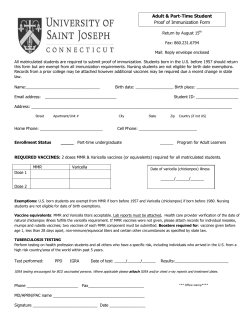 Proof of Immunization Form