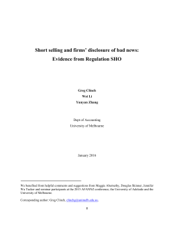 Short selling and firms` disclosure of bad news: Evidence from