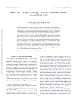 Pretend Play, Divergent Thinking, and Math Achievement in Girls: A