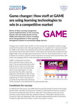 Game changer: GAME case study by Towards Maturity