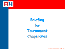 Briefing for Tournament Chaperones