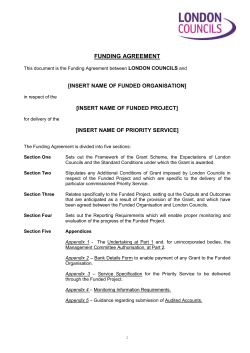 funding agreement pro-forma