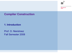 Compiler Construction 1. Introduction