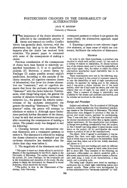 postdecision changes in the desirability of alternatives1