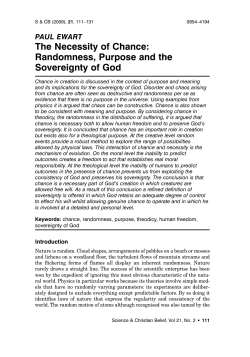 The Necessity of Chance: Randomness, Purpose and the