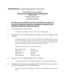 The input given by Residents and others attending the meeting, and