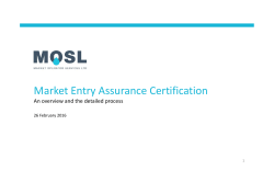 Market Entry Assurance Certification