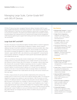 Managing Large Scale, Carrier-Grade NAT with BIG