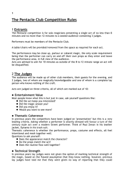 Pentacle Club Competition Rules