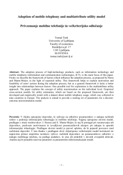 Adoption of mobile telephony and multiattribute utility model