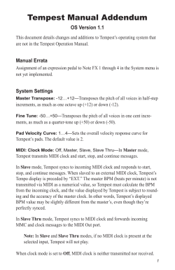 Tempest Manual Addendum - Dave Smith Instruments
