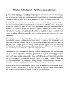 All Saints Parish Council &ndash; April Newsletter submission
