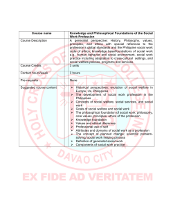 Knowledge and Philosophical Foundations of the Social Work