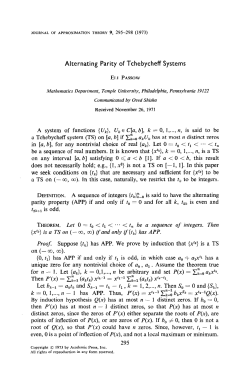 U, EC[a, b], k = 0, I,..., n, is said to be a Tchebycheff