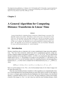 A General Algorithm for Computing Distance Transforms in Linear