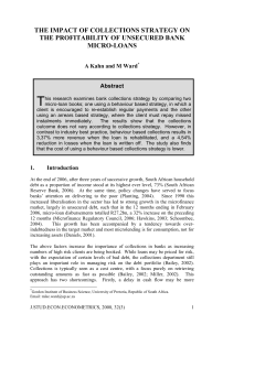 the impact of collections strategy on the profitability of unsecured