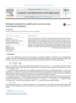 Multigrid methods for saddle point systems using