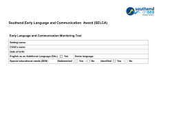 SELCA Early Language and Communication Monitoring Tool
