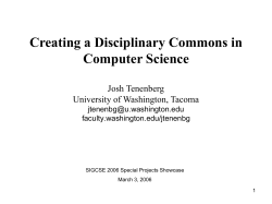 Creating a Disciplinary Commons in Computer Science