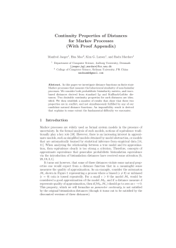 Continuity Properties of Distances for Markov Processes (With Proof