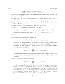 EE263 homework 7 solutions