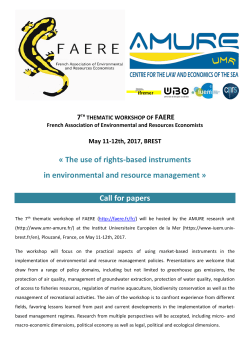 ESF Programme : Public goods, public projects, externalities