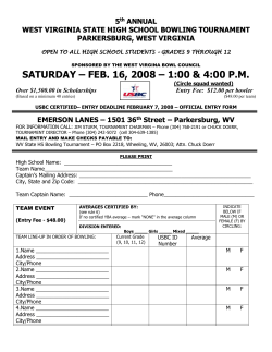 63rd annual west virginia state bowling tournament