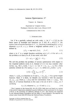 lsotone Optimization. I!* Let X be a partially ordered set with order I